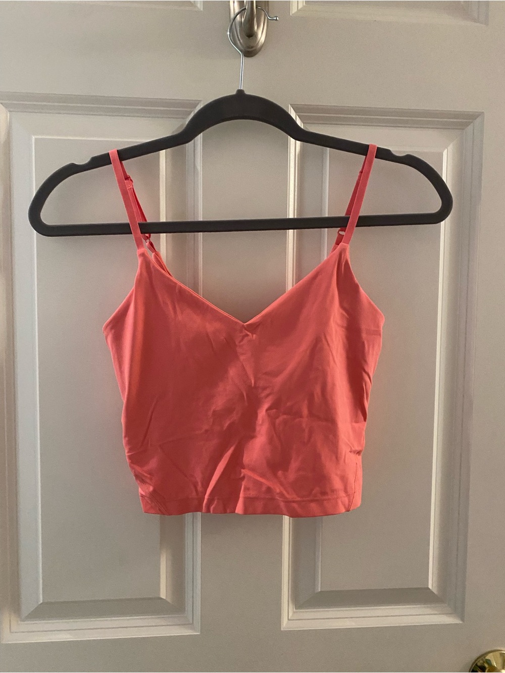 Lululemon Coral Pink Spaghetti Strap Crop Top
